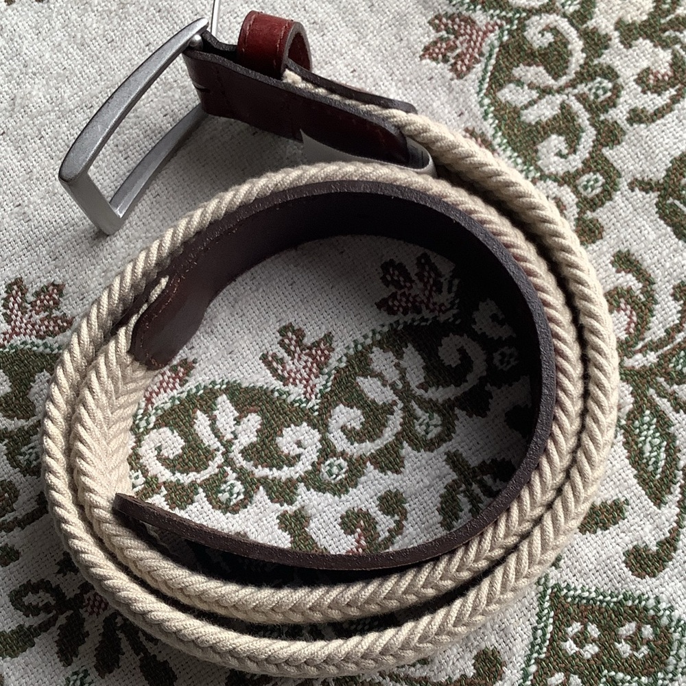 Stylish Cream and Brown Men's Belt - Picture 4 of 7